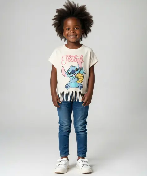 Stitch T-Shirt mit Fransen