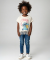 Stitch T-Shirt mit Fransen creme
