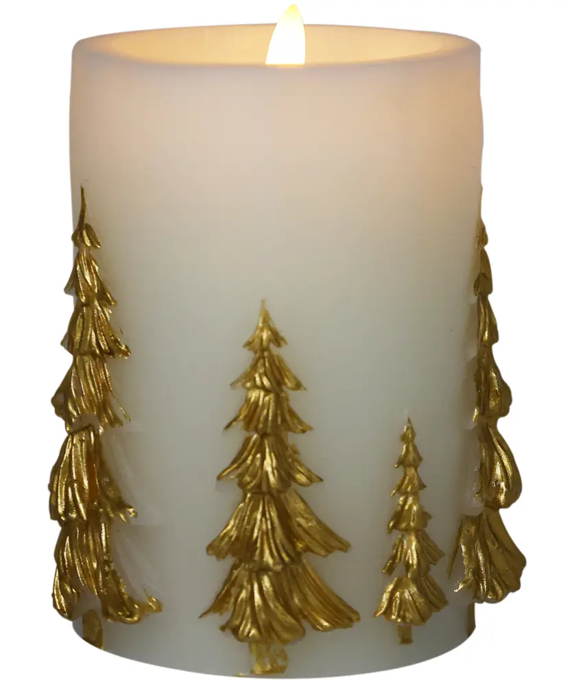 Weihnachten LED-Echtwachskerze, gold