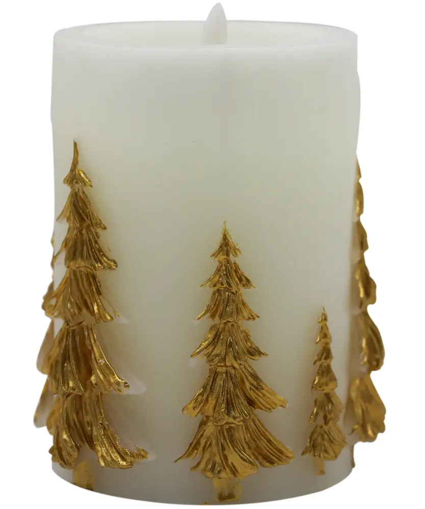 Weihnachten LED-Echtwachskerze, gold
