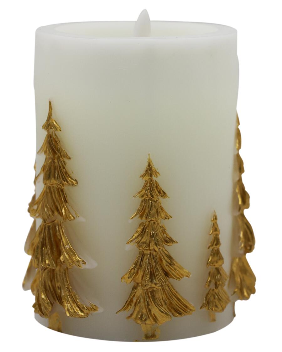 Weihnachten LED-Echtwachskerze, gold