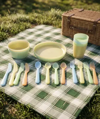Bestek en servies voor picknicks
