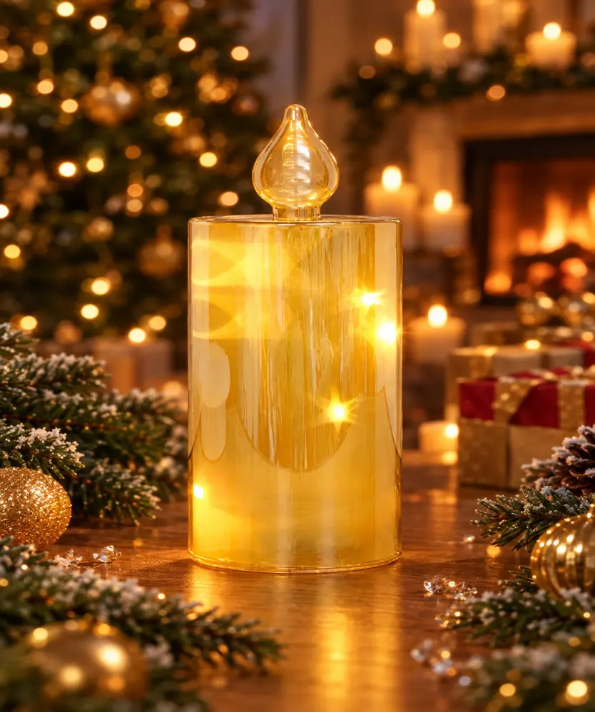 LED-Kerze Weihnachten, gold