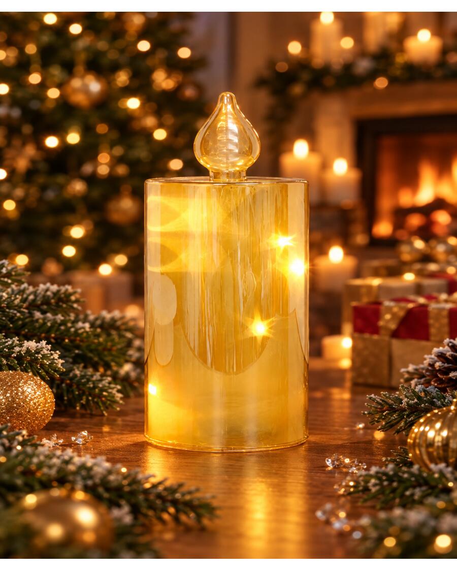 LED-Kerze Weihnachten, gold