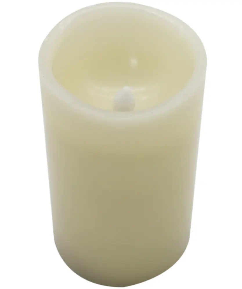 LED-Echtwachskerze mit Flackerlicht, creme