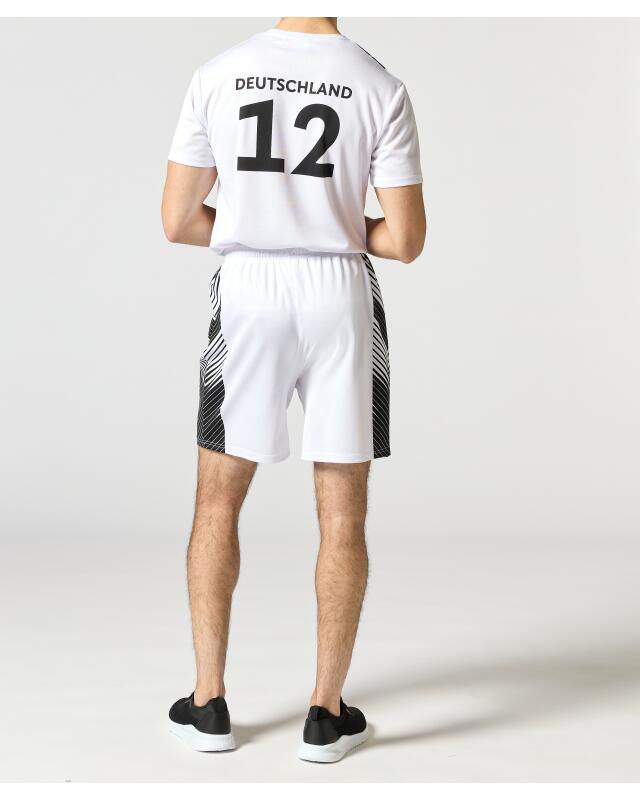 Short de sport football Allemagne homme, blanc (KiK Fußball Sport-Shorts Deutschland (weiß)) — KiK, produit allemand authentique au Maroc