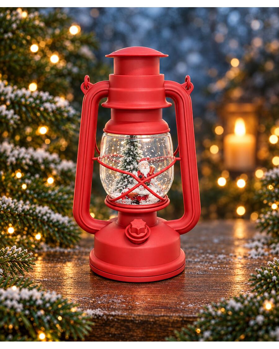 LED-Laterne Weihnachten, rot