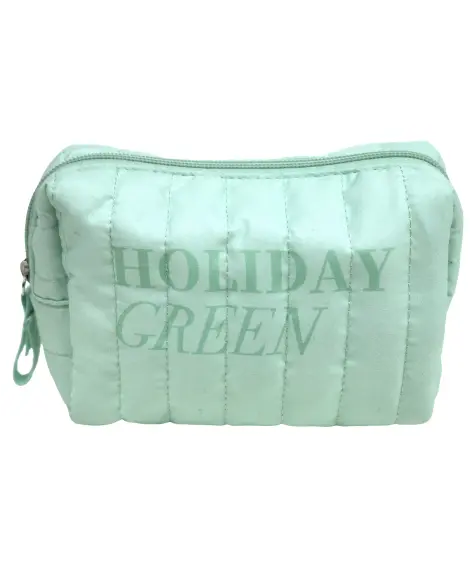 Kulturtasche mit Schriftzug und Reißverschluss