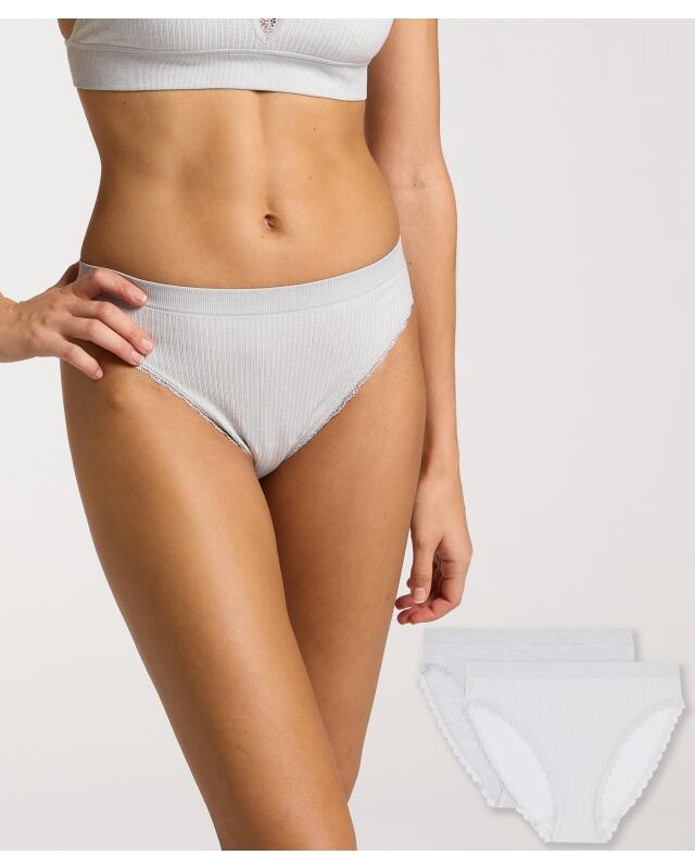 Marl briefs for women, light grey marl (KiK Graue Slips in Melange (hellgrau melange)) — KiK, authentic German product in Morocco