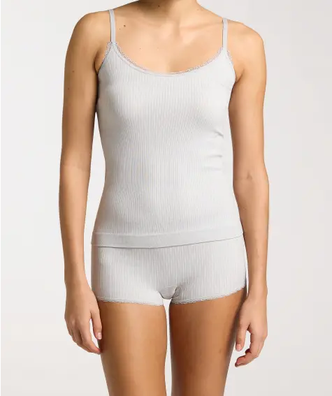 Graues Spaghettitop in Melange