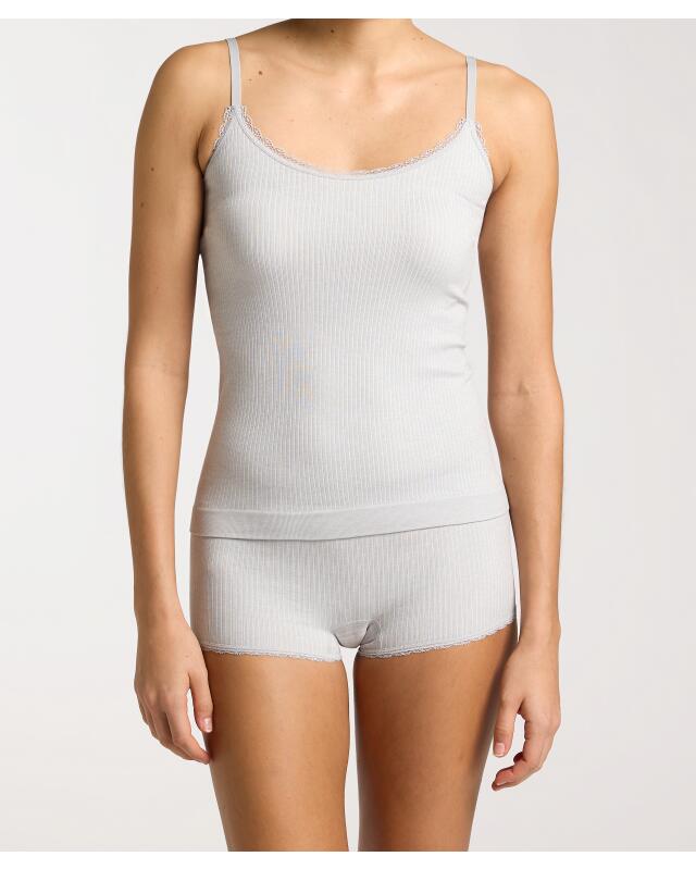 Marl spaghetti strap top for women, light grey marl (KiK Graues Spaghettitop in Melange (hellgrau melange)) — KiK, authentic German product in Morocco