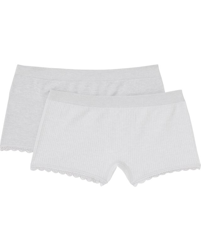 سراويل داخلية قصيرة مبرقشة للنساء، رمادي فاتح مبرقش (KiK Graue Pantys in Melange (hellgrau melange)) — KiK, منتج ألماني أصلي في المغرب