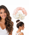 Wellen- & Volumen-Scrunchie aus Satin rosa