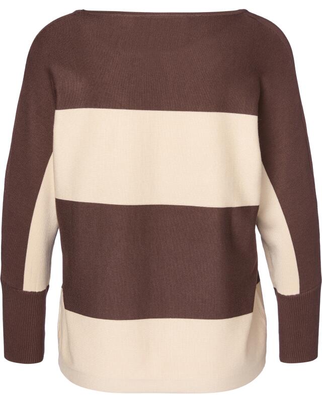 كنزة تريكو رفيعة بخطوط للنساء، بني/كريمي (KiK Feinstrickpullover mit Streifen (braun/creme)) — KiK, منتج ألماني أصلي في المغرب