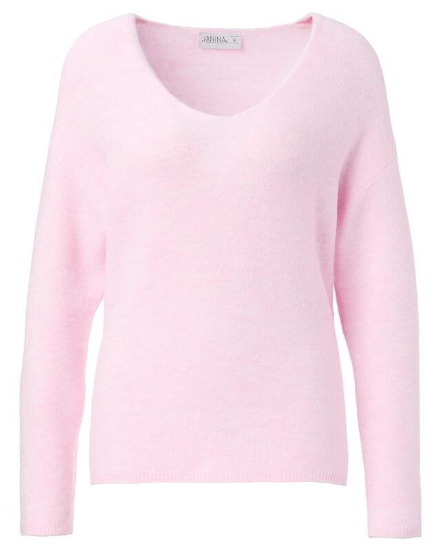 Pull en maille fine femme, rose clair (KiK Feinstrickpullover (hellrosa)) — KiK, produit allemand authentique au Maroc
