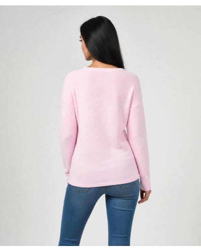 Pull en maille fine femme, rose clair (KiK Feinstrickpullover (hellrosa)) — KiK, produit allemand authentique au Maroc