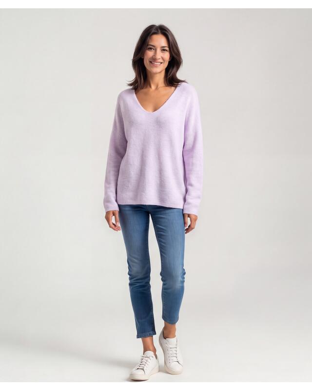 Pull en maille fine femme, lilas (KiK Feinstrickpullover (flieder)) — KiK, produit allemand authentique au Maroc