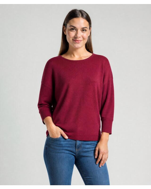 Pull en maille fine femme, baie (KiK Pullover Feinstrick (beere)) — KiK, produit allemand authentique au Maroc