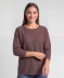 Pullover Feinstrick braun