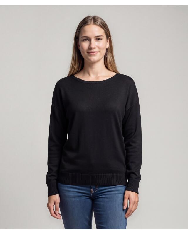 كنزة تريكو رفيعة للنساء، أسود (KiK Pullover Feinstrick (schwarz)) — KiK, منتج ألماني أصلي في المغرب