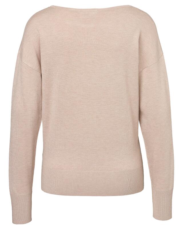 Pull en maille fine femme, beige chiné (KiK Pullover Feinstrick (Beige melange)) — KiK, produit allemand authentique au Maroc