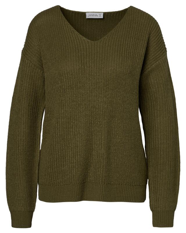 كنزة تريكو للنساء، أخضر زيتي (KiK Strickpullover (olivgrün)) — KiK, منتج ألماني أصلي في المغرب
