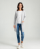 Cardigan mit Rippbündchen grau melange