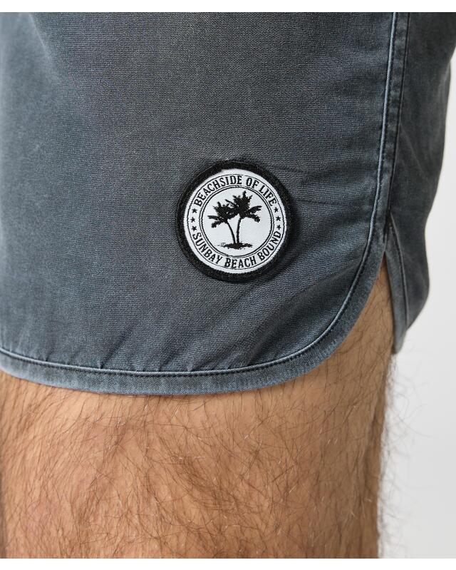 شورت سباحة بتأثيرات الغسل للرجال، جينز رمادي (KiK Badeshorts mit Waschungseffekten (jeans grau)) — KiK, منتج ألماني أصلي في المغرب
