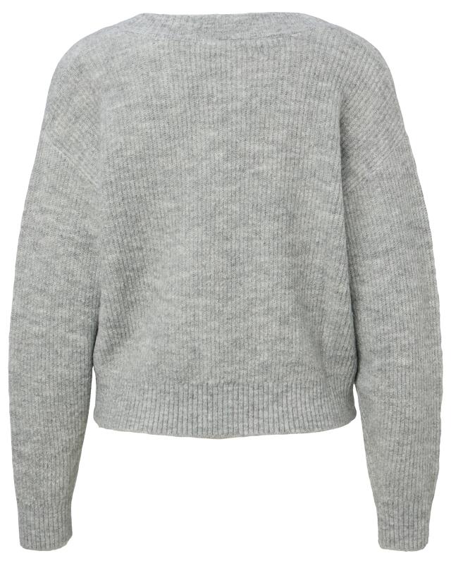 V-neck cardigan for women, grey marl (KiK Strickjacke mit V-Ausschnitt (grau melange)) — KiK, authentic German product in Morocco