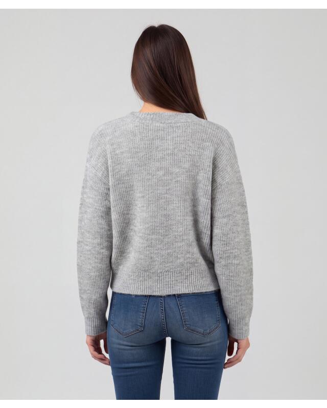 V-neck cardigan for women, grey marl (KiK Strickjacke mit V-Ausschnitt (grau melange)) — KiK, authentic German product in Morocco