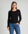 Strickjacke mit Rüschen schwarz