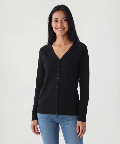 Strickjacke mit V-Ausschnitt