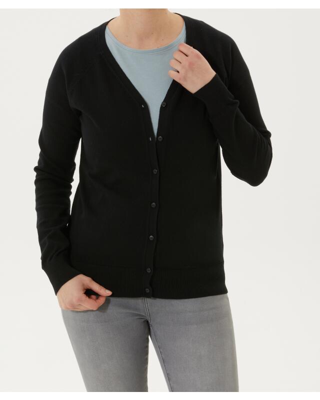 Gilet à col V femme, noir (KiK Strickjacke mit V-Ausschnitt (schwarz)) — KiK, produit allemand authentique au Maroc