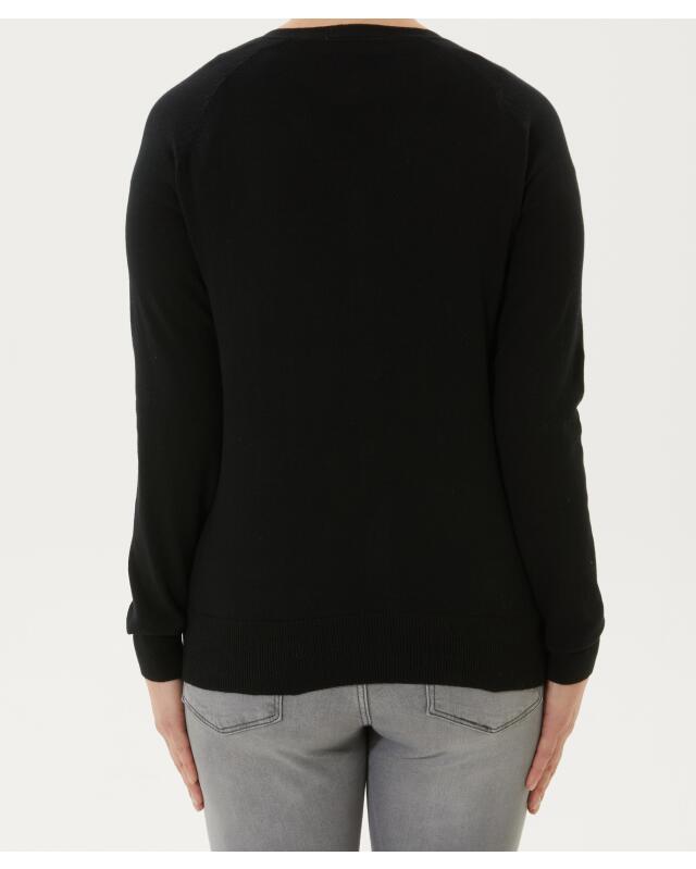 Gilet à col V femme, noir (KiK Strickjacke mit V-Ausschnitt (schwarz)) — KiK, produit allemand authentique au Maroc