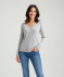 Strickjacke mit V-Ausschnitt grau melange