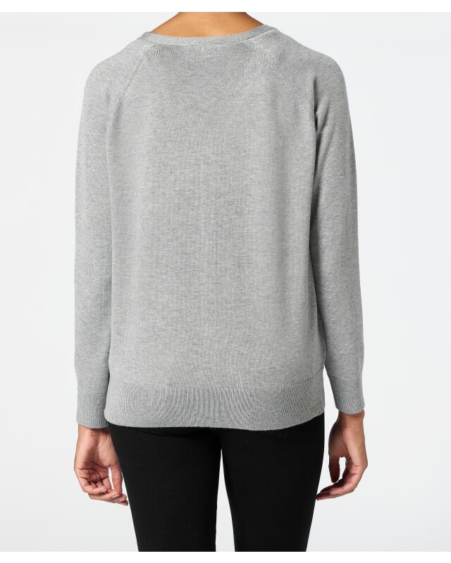 V-neck cardigan for women, grey marl (KiK Strickjacke mit V-Ausschnitt (grau melange)) — KiK, authentic German product in Morocco