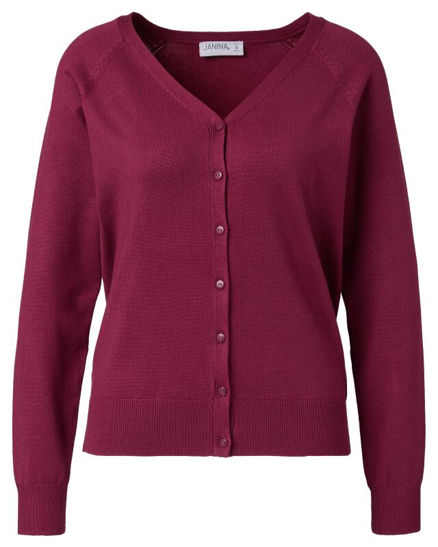 V-neck cardigan for women, berry (KiK Strickjacke mit V-Ausschnitt (beere)) — KiK, authentic German product in Morocco