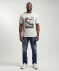 T-Shirt mit Logo hellgrau melange