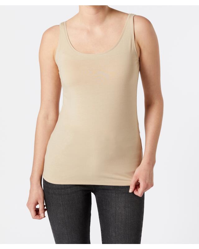 Basic tank top for women, beige marl (KiK Basic Tanktop (Beige melange)) — KiK, authentic German product in Morocco