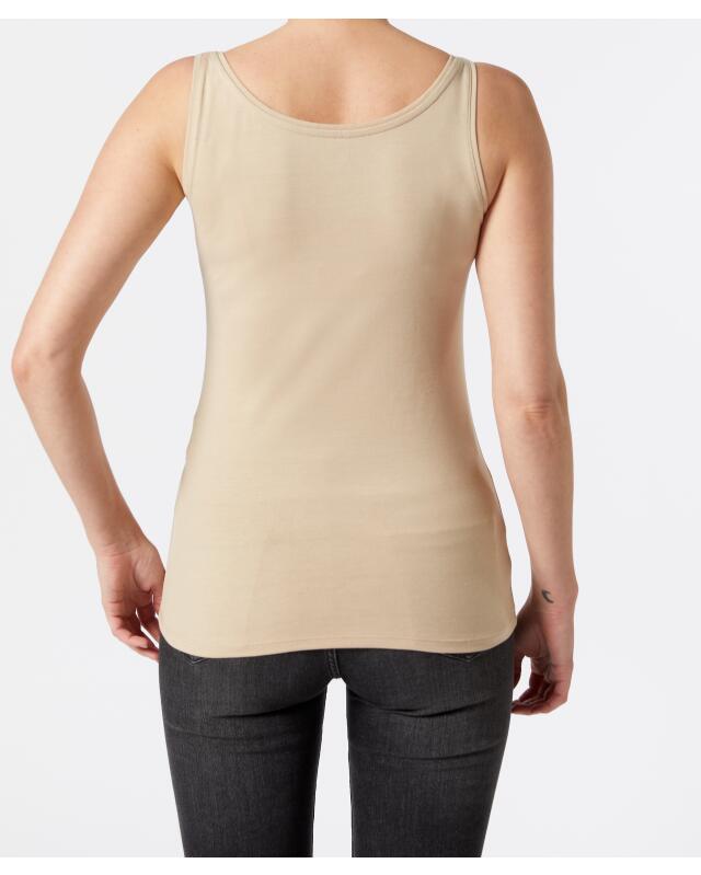 Basic tank top for women, beige marl (KiK Basic Tanktop (Beige melange)) — KiK, authentic German product in Morocco