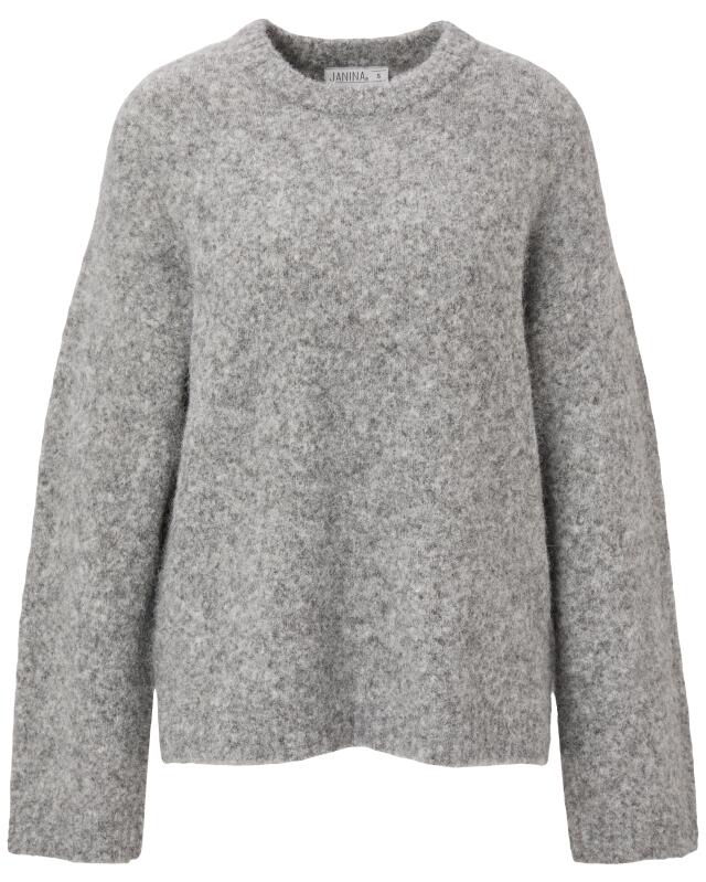 Pull en maille contenant de la laine femme, gris chiné (KiK Strickpullover mit Wollanteil (grau melange)) — KiK, produit allemand authentique au Maroc