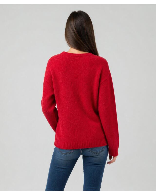 Knit jumper with wool content for women, red (KiK Strickpullover mit Wollanteil (rot)) — KiK, authentic German product in Morocco