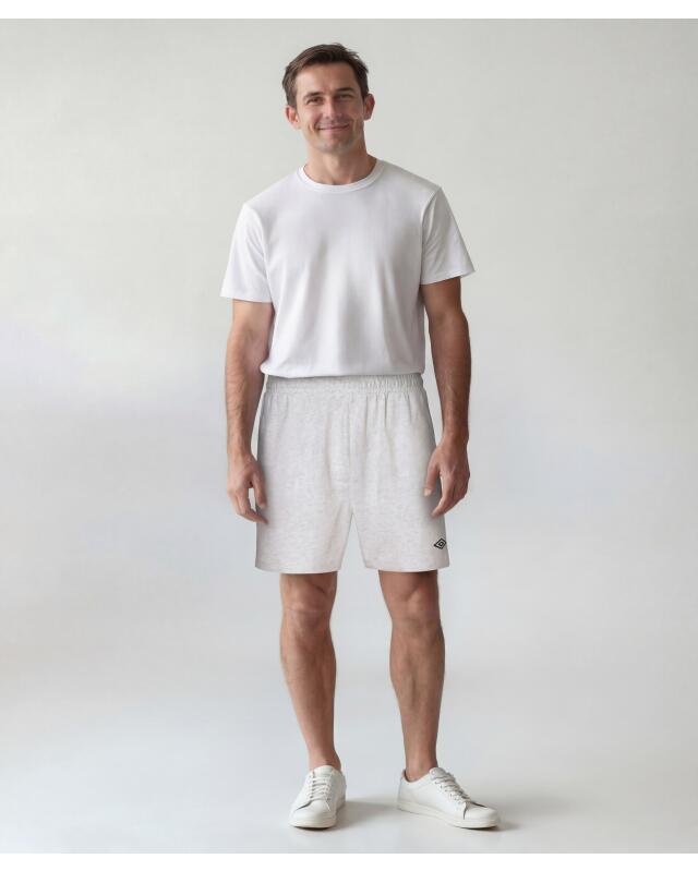 Sweat shorts with logo for men, light grey marl (KiK Sweatshorts mit Logo (hellgrau melange)) — KiK, authentic German product in Morocco
