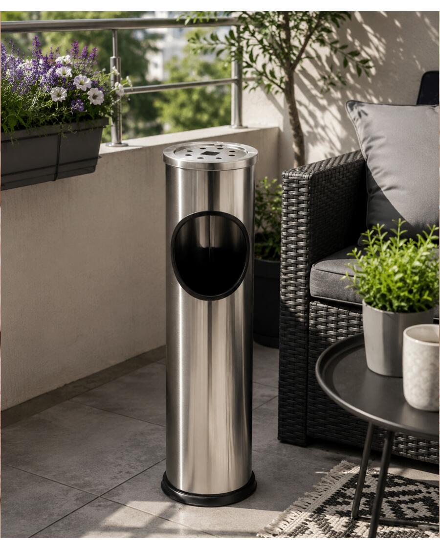 Standaschenbecher Edelstahl, silber