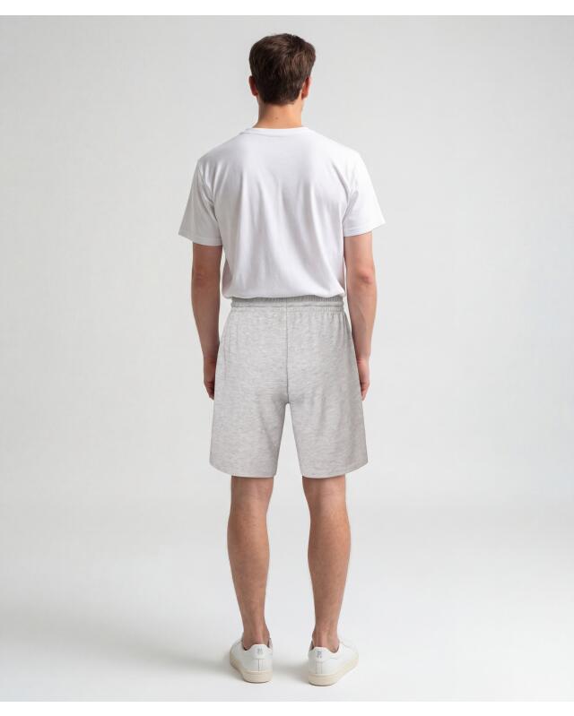 Sweat shorts with logo for men, light grey marl (KiK Sweatshorts mit Logo (hellgrau melange)) — KiK, authentic German product in Morocco