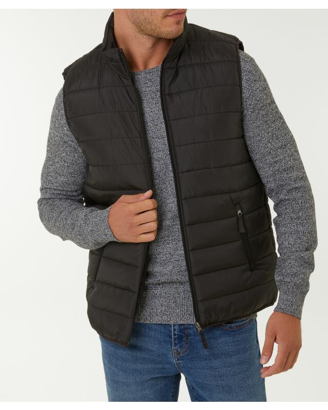 Gilet sans manches matelassé homme, noir — KiK, produit allemand authentique au Maroc