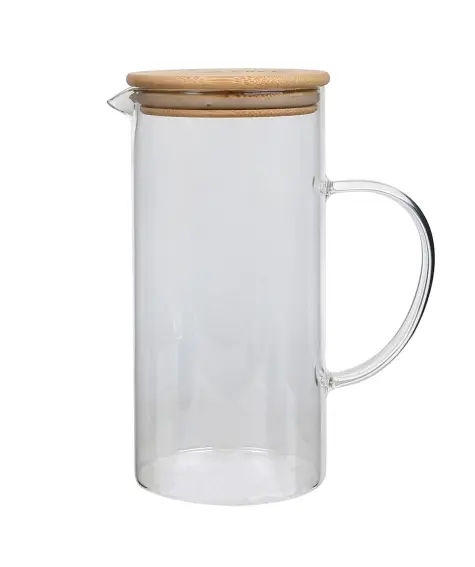 Glaskrug mit Bambusdeckel