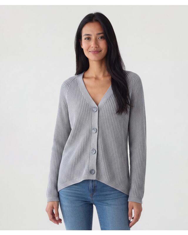 Gilet à col V femme, gris chiné — KiK, produit allemand authentique au Maroc