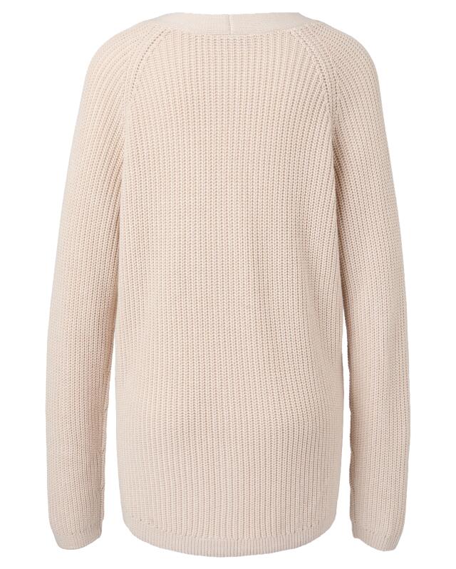 Gilet à col V femme, crème (KiK Strickjacke mit V-Ausschnitt (creme)) — KiK, produit allemand authentique au Maroc