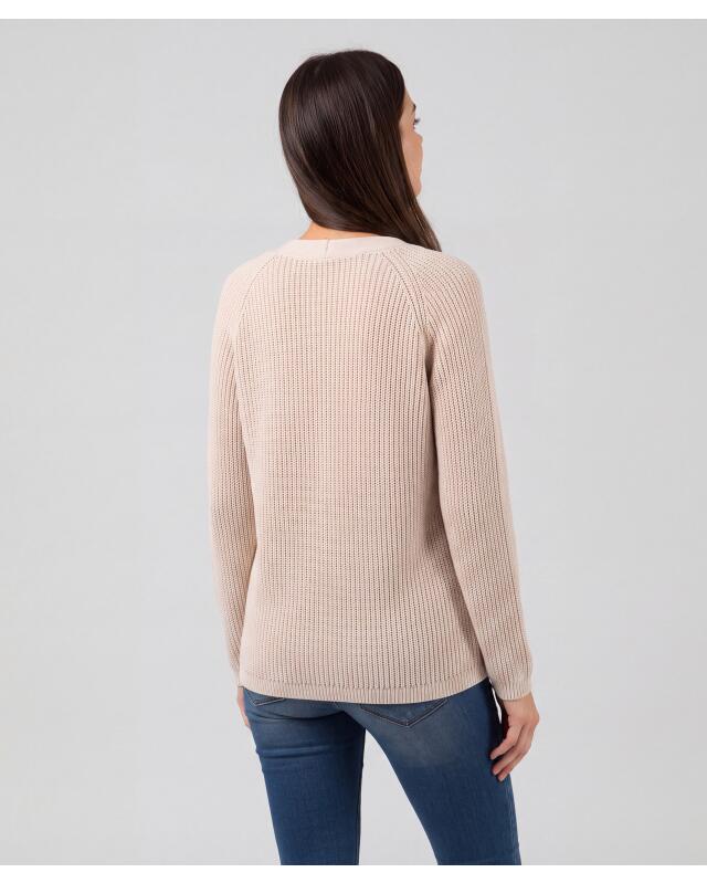 Gilet à col V femme, crème (KiK Strickjacke mit V-Ausschnitt (creme)) — KiK, produit allemand authentique au Maroc